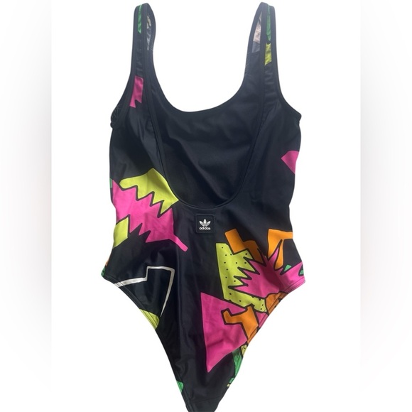 Adidas Originals Women’s Collective Memories Neon Geometric Bodysuit Size Small - Picture 4 of 6